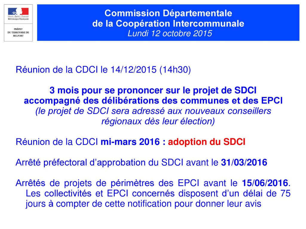 Réunion de la CDCI le 14/12/2015 (14h30)