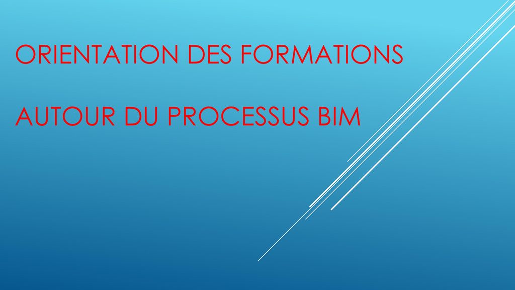 Orientation des formations autour du processus BIM