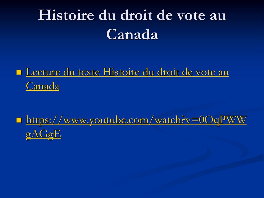 Histoire du droit de vote au Canada