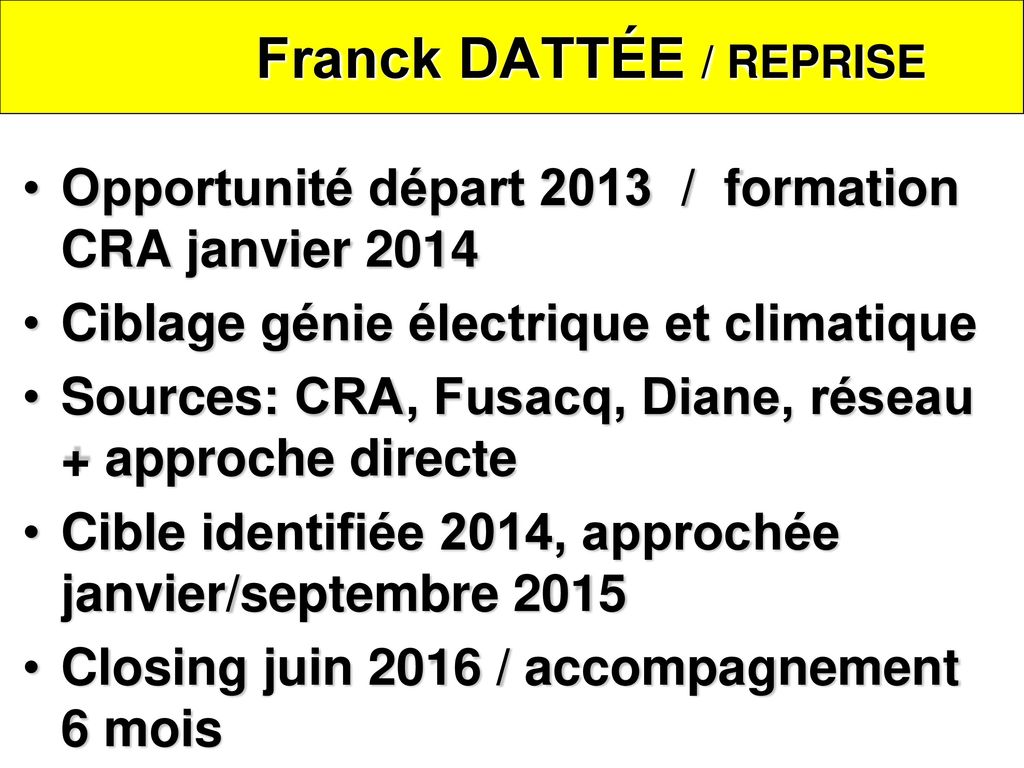 Franck DATTÉE / REPRISE