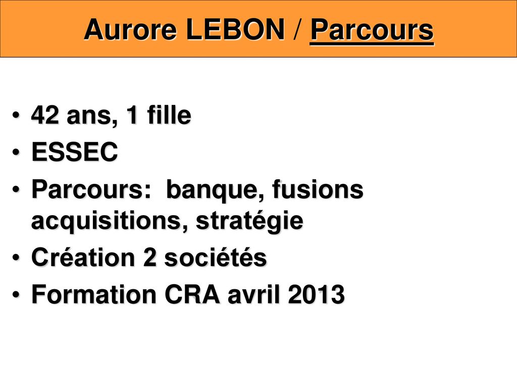 Aurore LEBON / Parcours