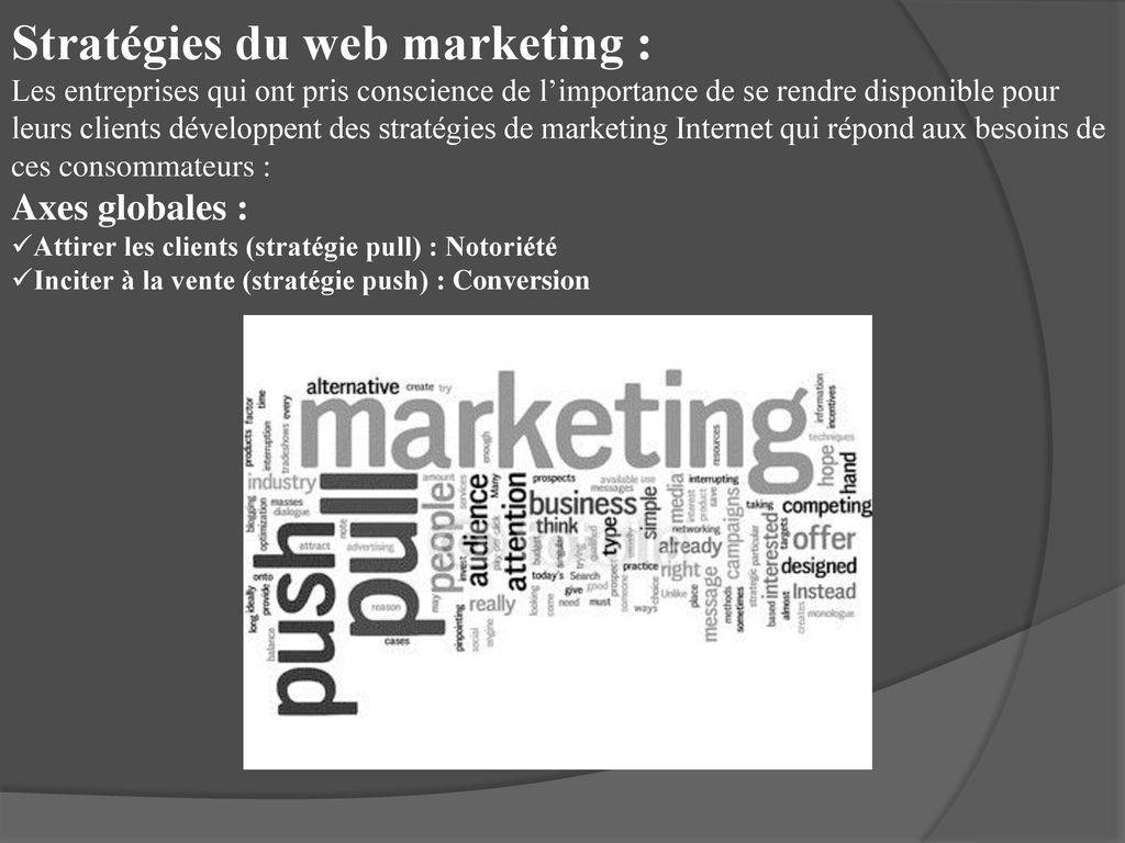 Stratégies du web marketing :
