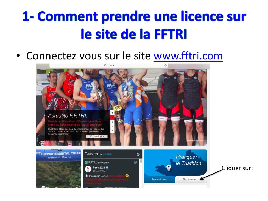 1- Comment prendre une licence sur le site de la FFTRI