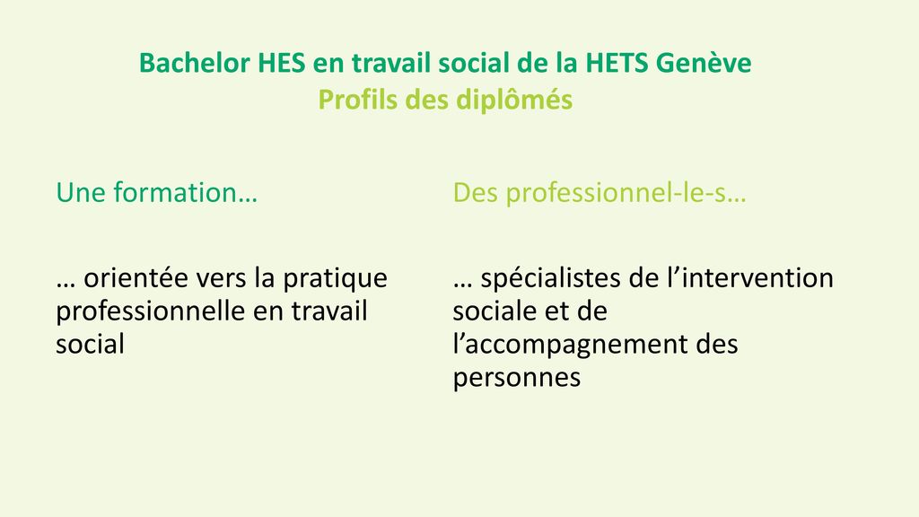Bachelor HES en travail social de la HETS Genève