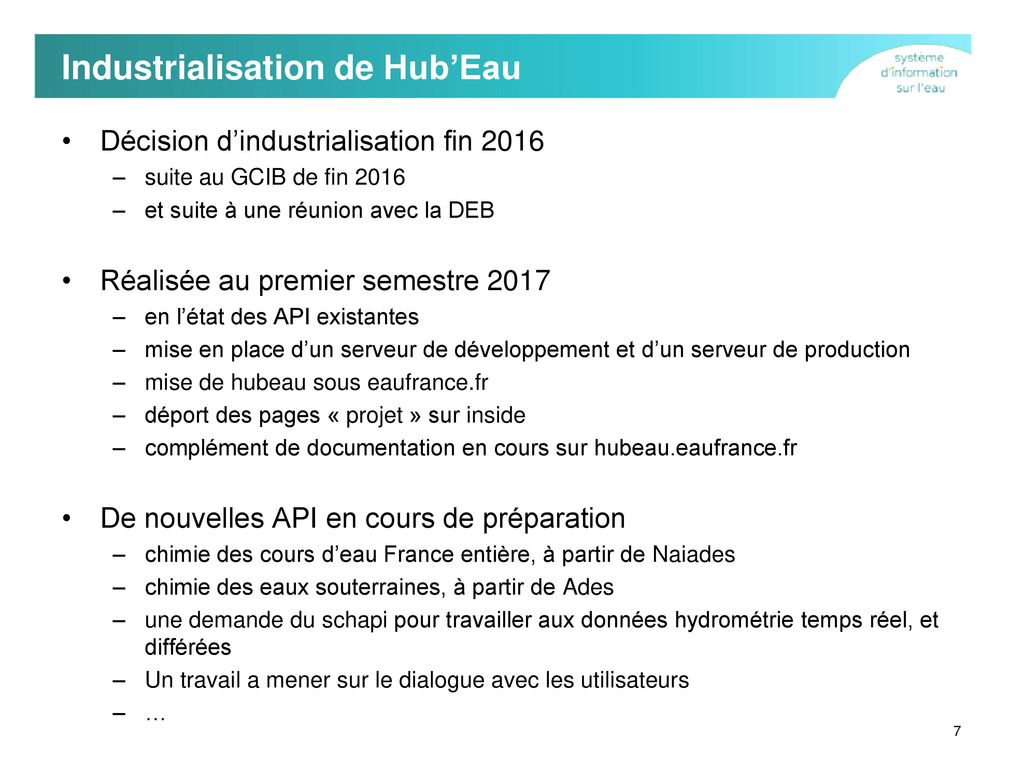 Industrialisation de Hub’Eau
