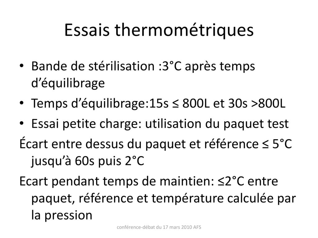 Essais thermométriques