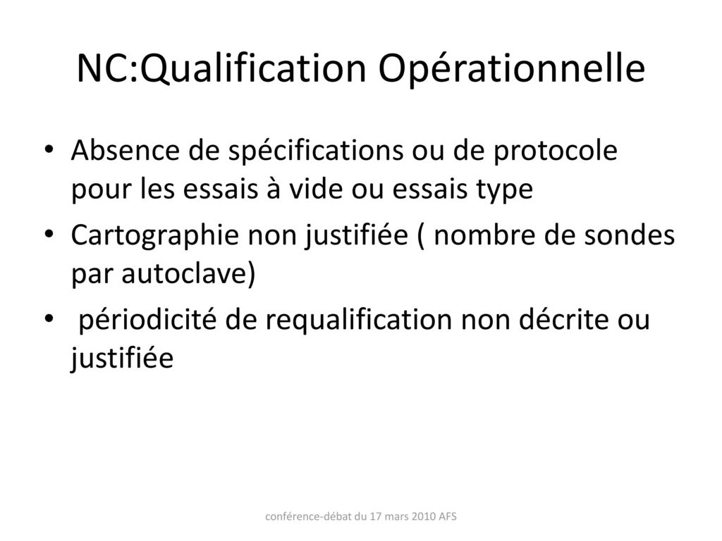 NC:Qualification Opérationnelle