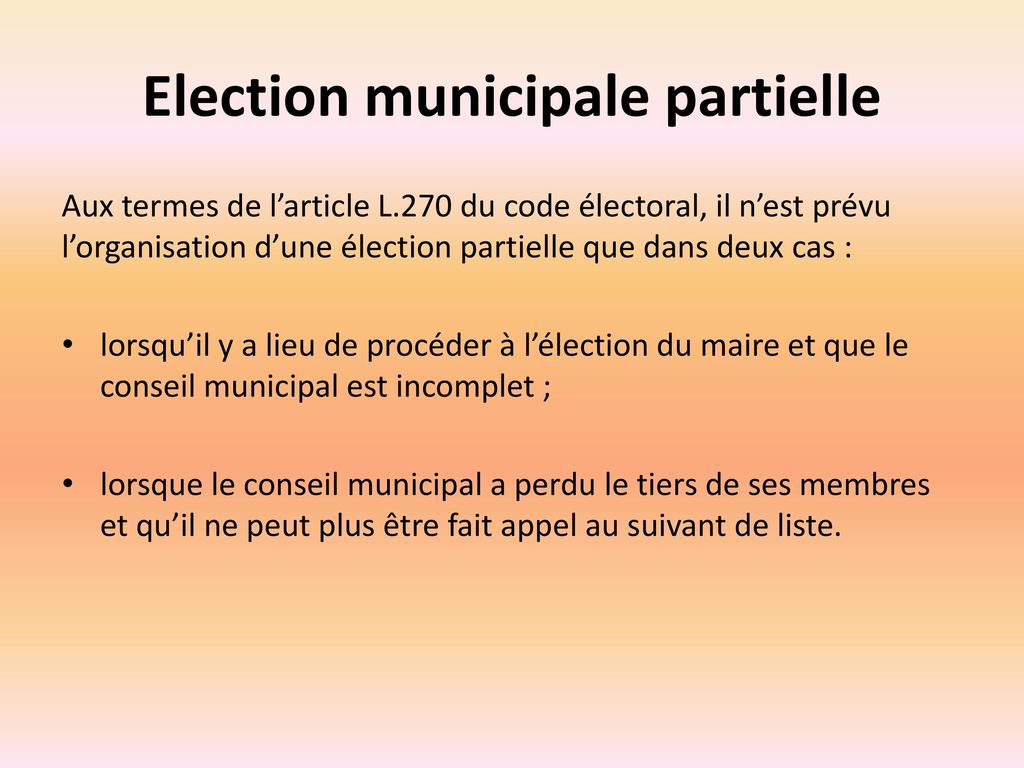 Election municipale partielle