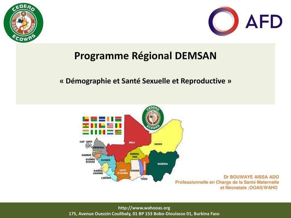Programme Régional DEMSAN « Démographie et Santé Sexuelle et Reproductive »