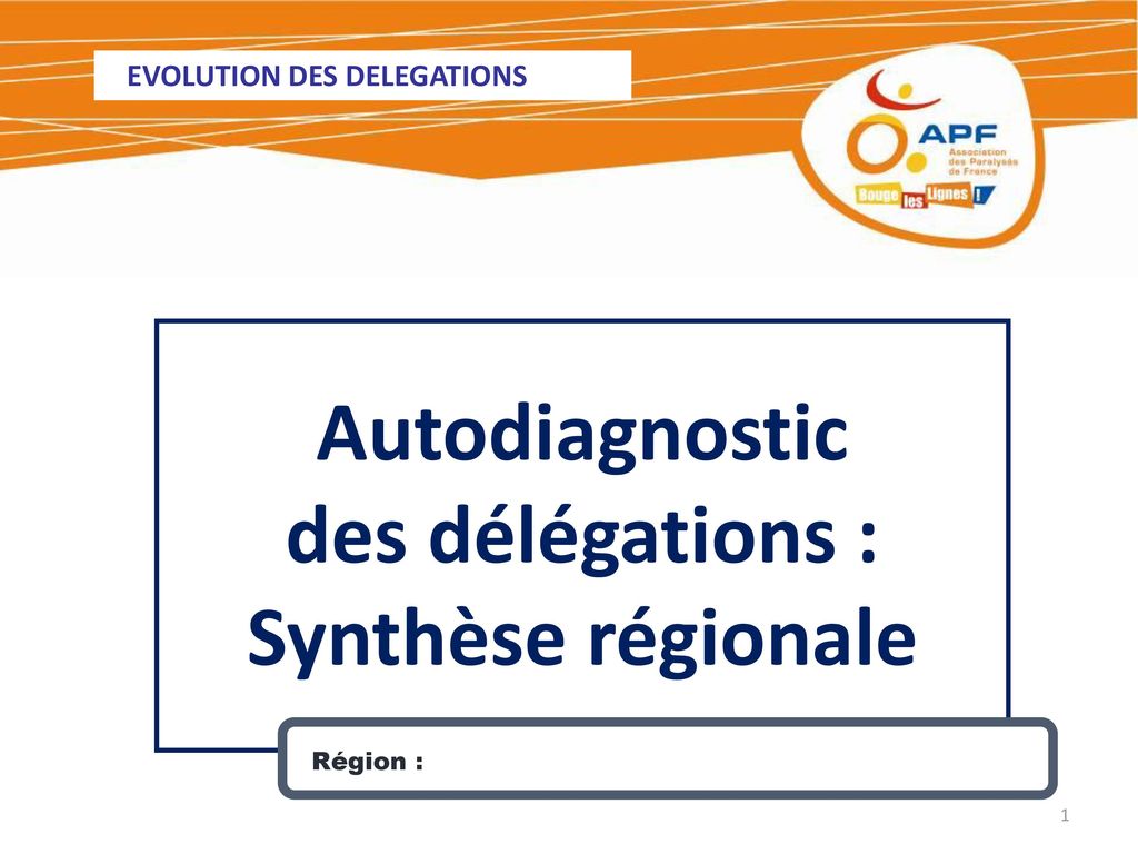 Autodiagnostic des délégations : Synthèse régionale