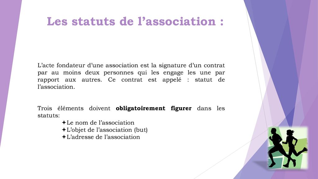 Les statuts de l’association :