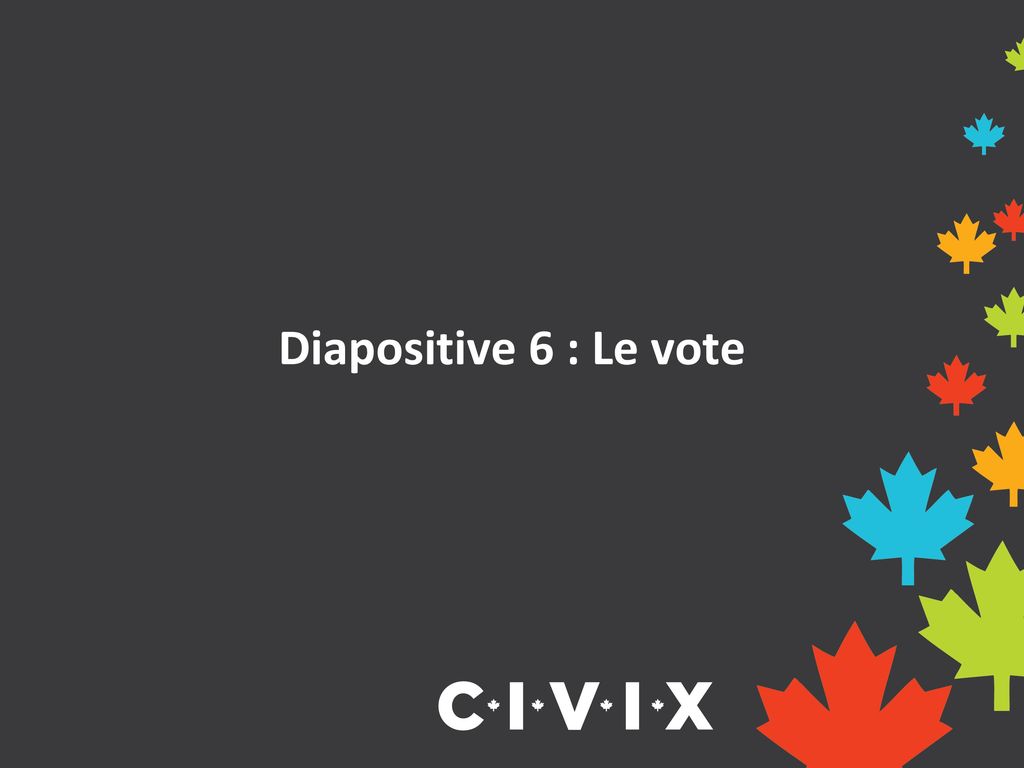 Diapositive 6 : Le vote