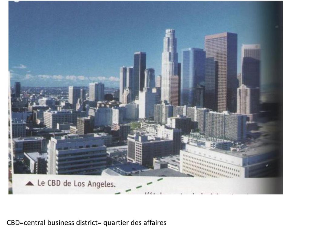 CBD=central business district= quartier des affaires
