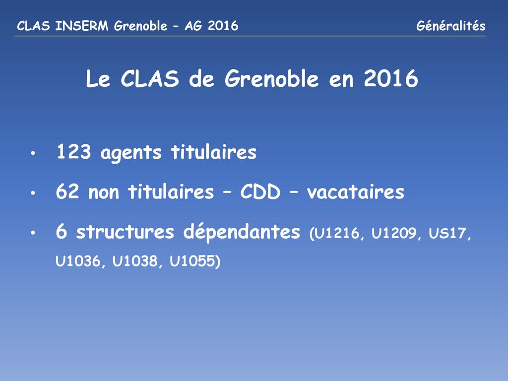 Le CLAS de Grenoble en agents titulaires