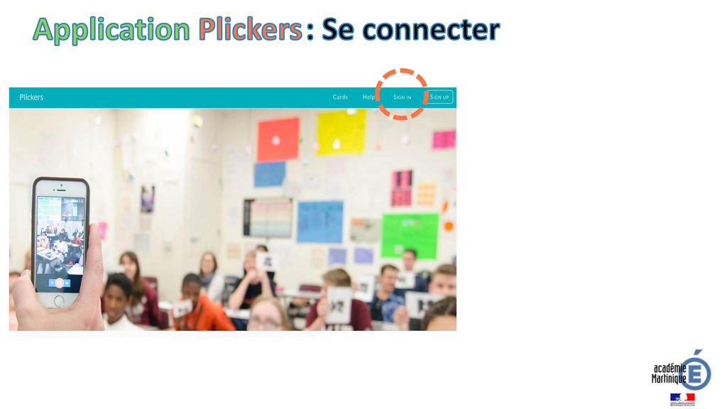 Application Plickers : Se connecter