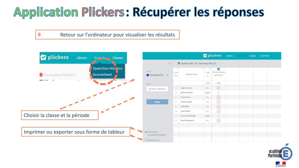 Application Plickers : Récupérer les réponses