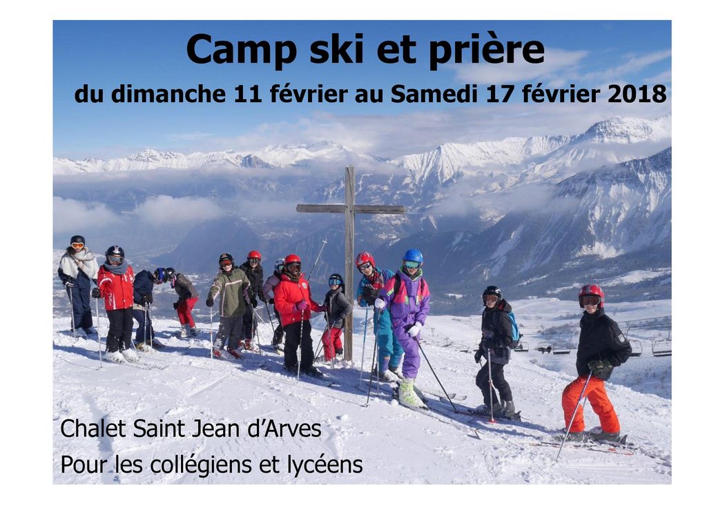 Camp ski et prière du dimanche 11 février au Samedi 17 février 2018