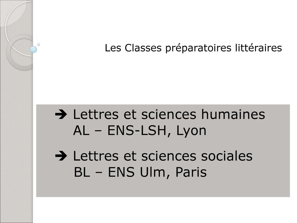  Lettres et sciences humaines AL – ENS-LSH, Lyon
