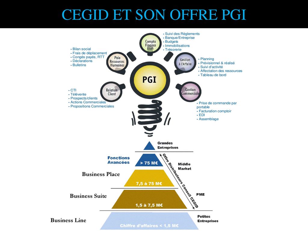 CEGID ET SON OFFRE PGI Business Place Business Suite Business Line