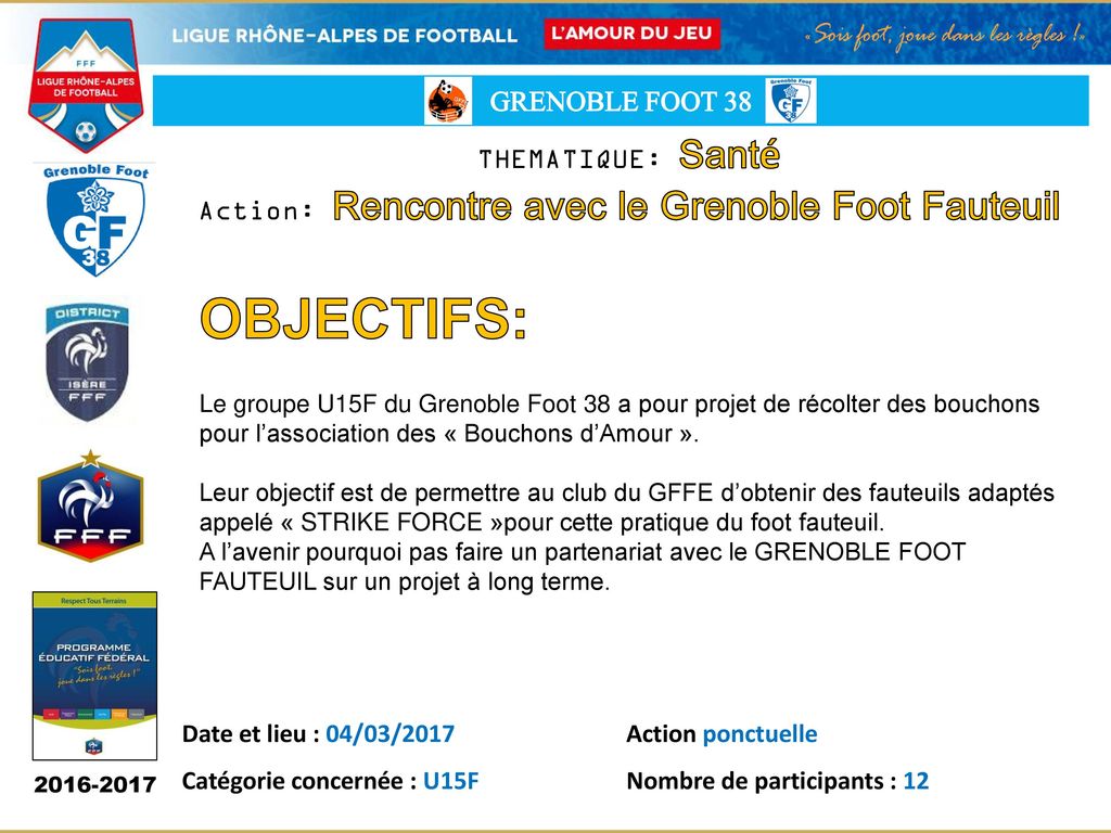 Action: Rencontre avec le Grenoble Foot Fauteuil