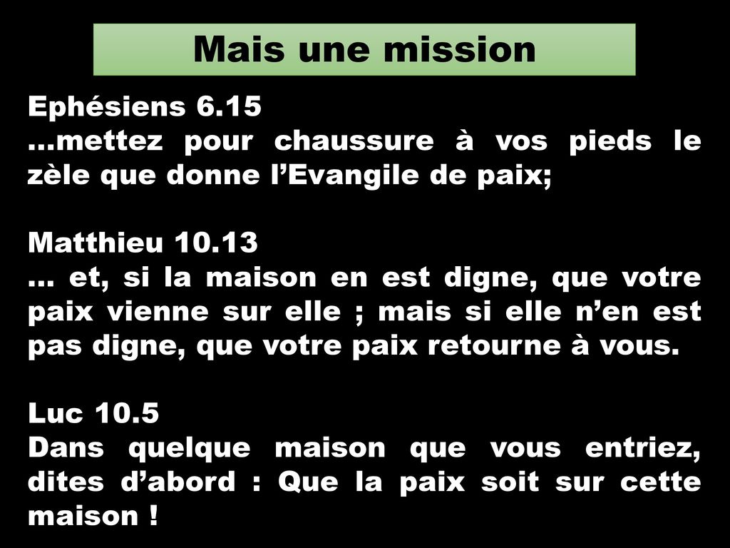 Mais une mission Ephésiens 6.15