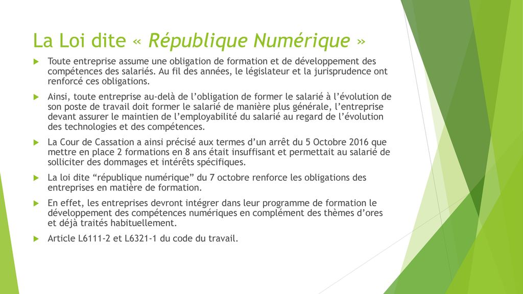 La Loi dite « République Numérique »