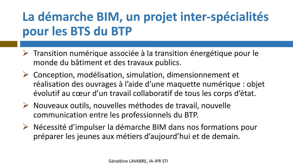 La démarche BIM, un projet inter-spécialités pour les BTS du BTP