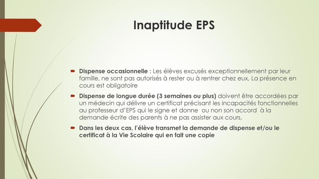 Inaptitude EPS