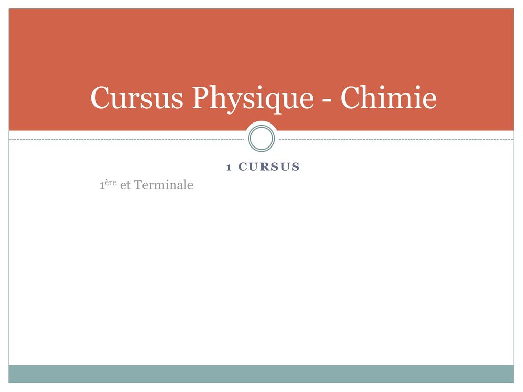 Cursus Physique - Chimie