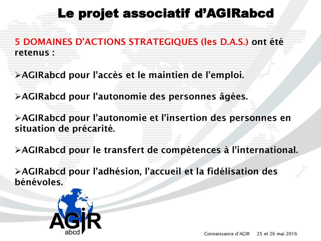 Le projet associatif d’AGIRabcd