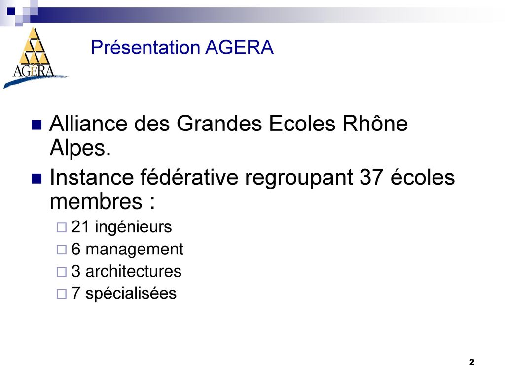Alliance des Grandes Ecoles Rhône Alpes.