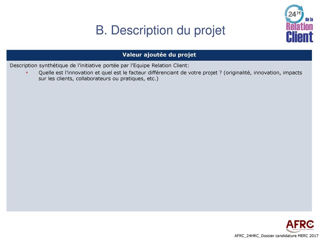 B. Description du projet