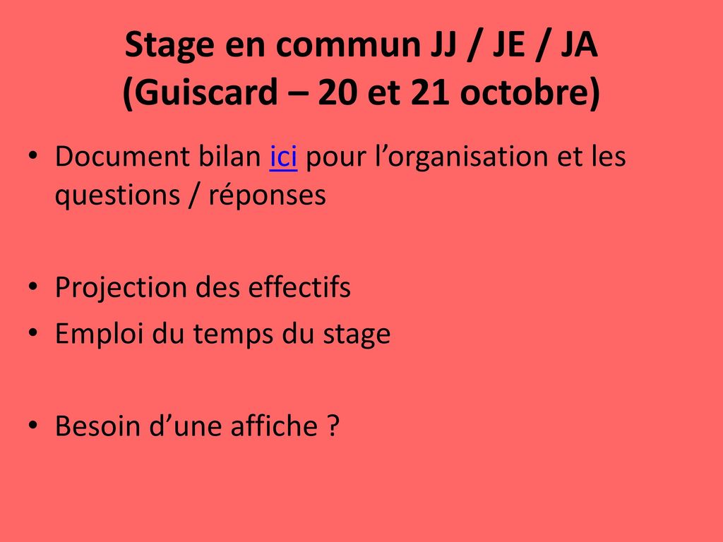 Stage en commun JJ / JE / JA (Guiscard – 20 et 21 octobre)