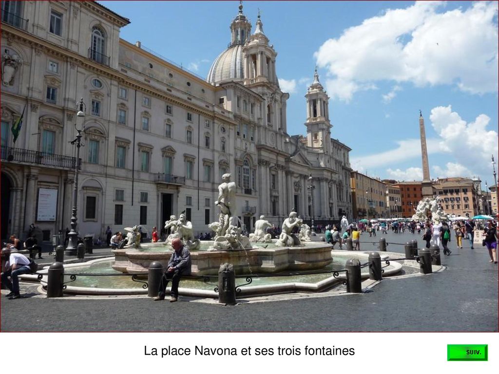 La place Navona et ses trois fontaines