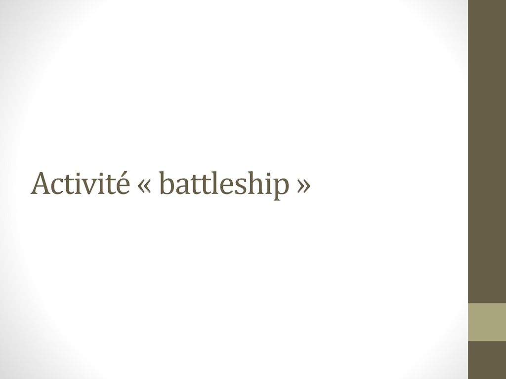 Activité « battleship »