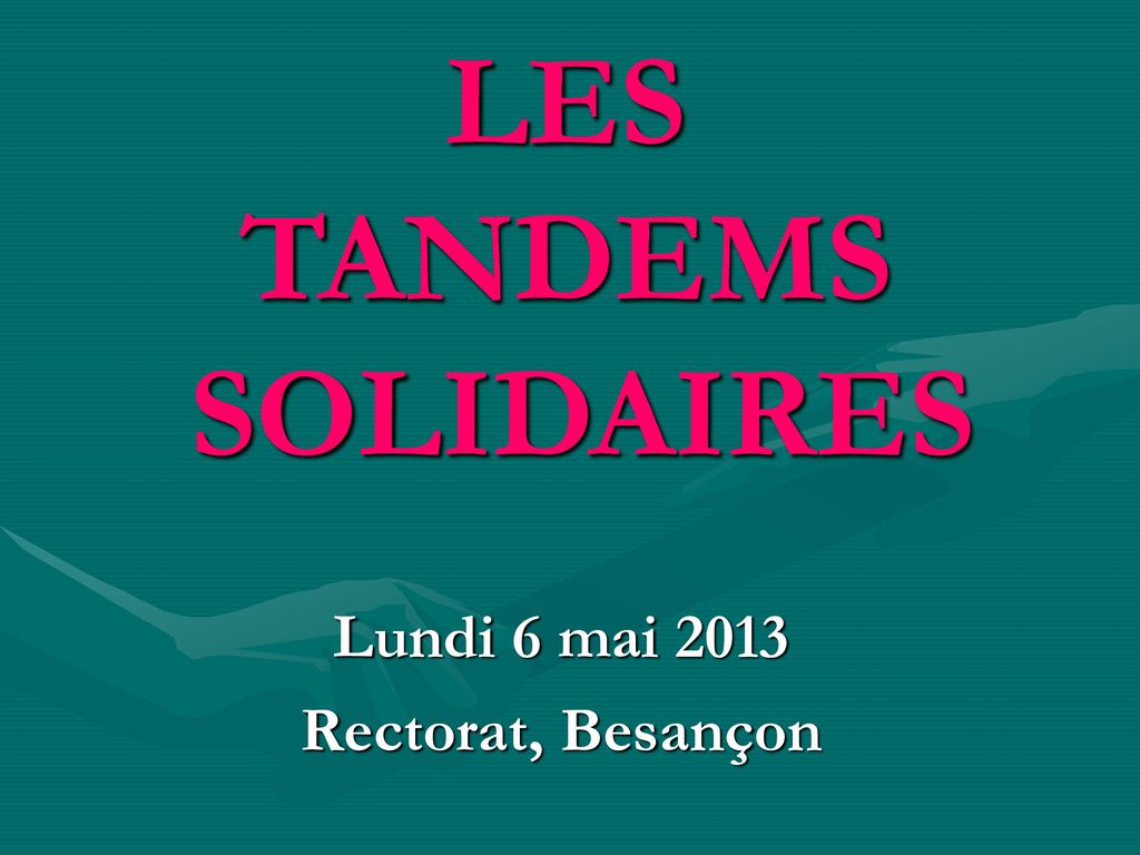 LES TANDEMS SOLIDAIRES