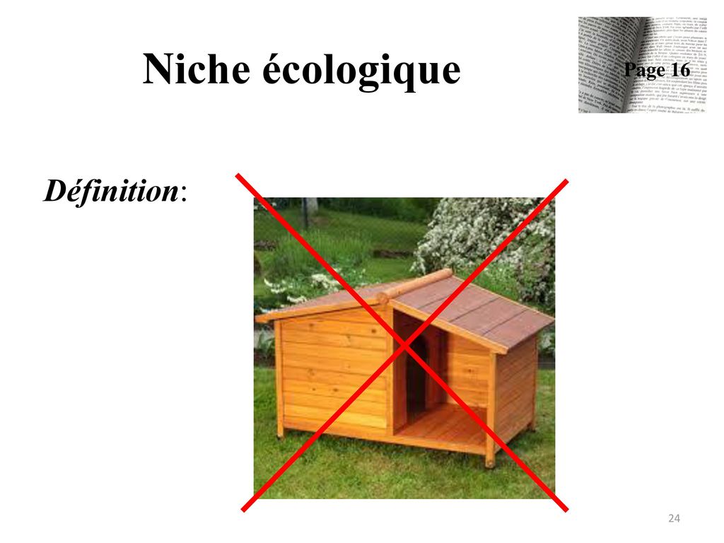 Niche écologique Page 16 Définition:
