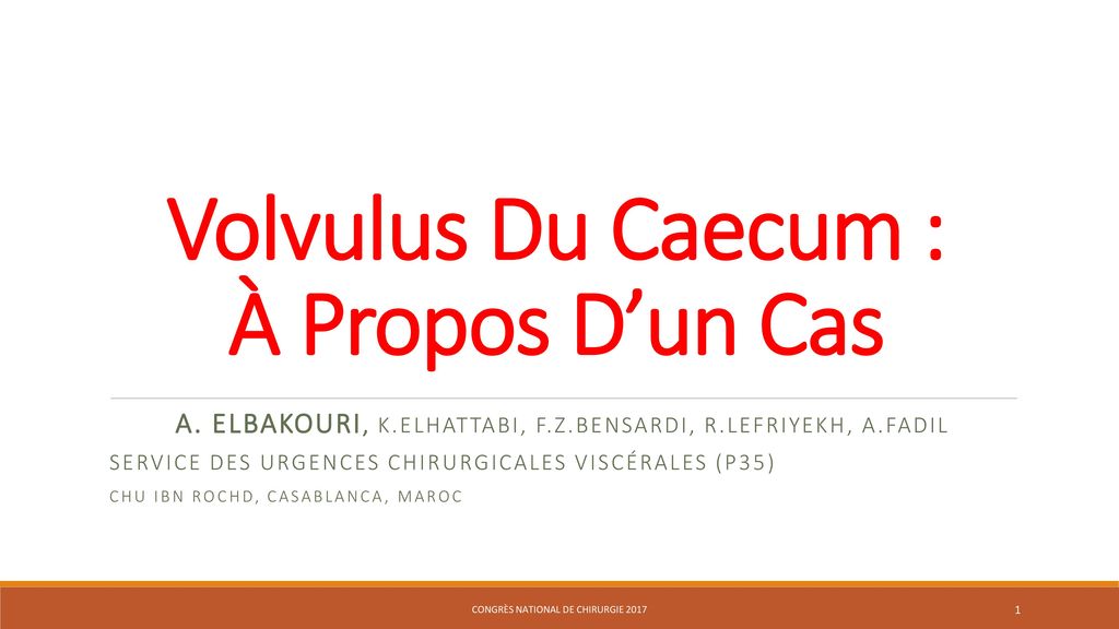 Volvulus Du Caecum : À Propos D’un Cas