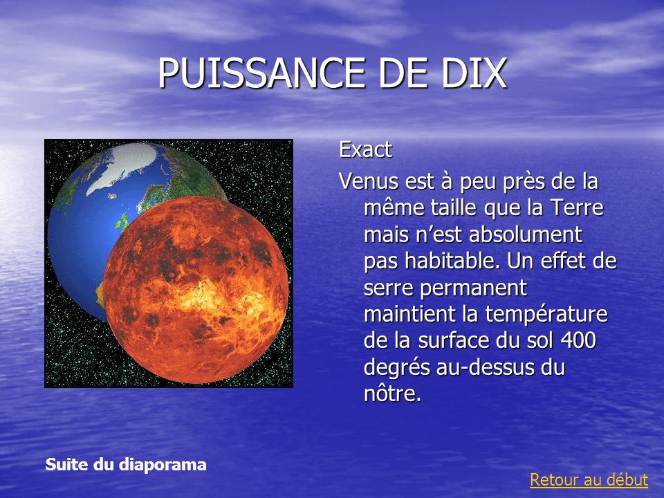 PUISSANCE DE DIX Exact.