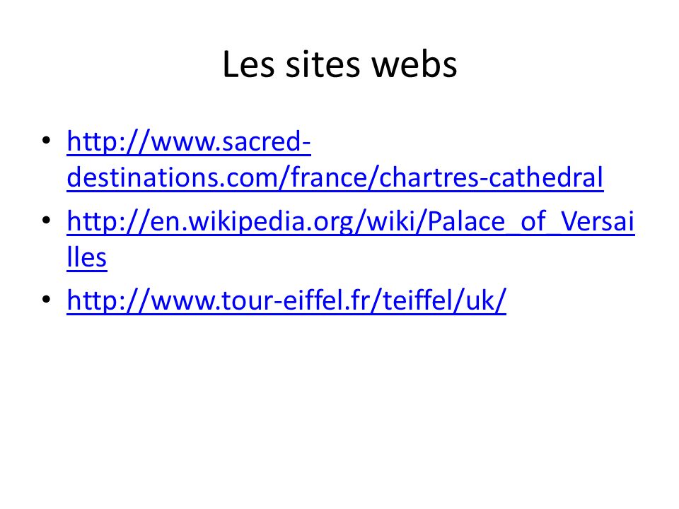 Les sites webs