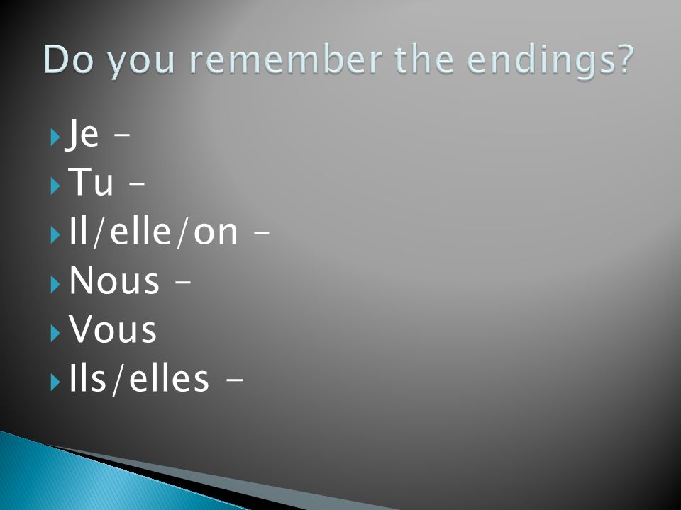 Do you remember the endings