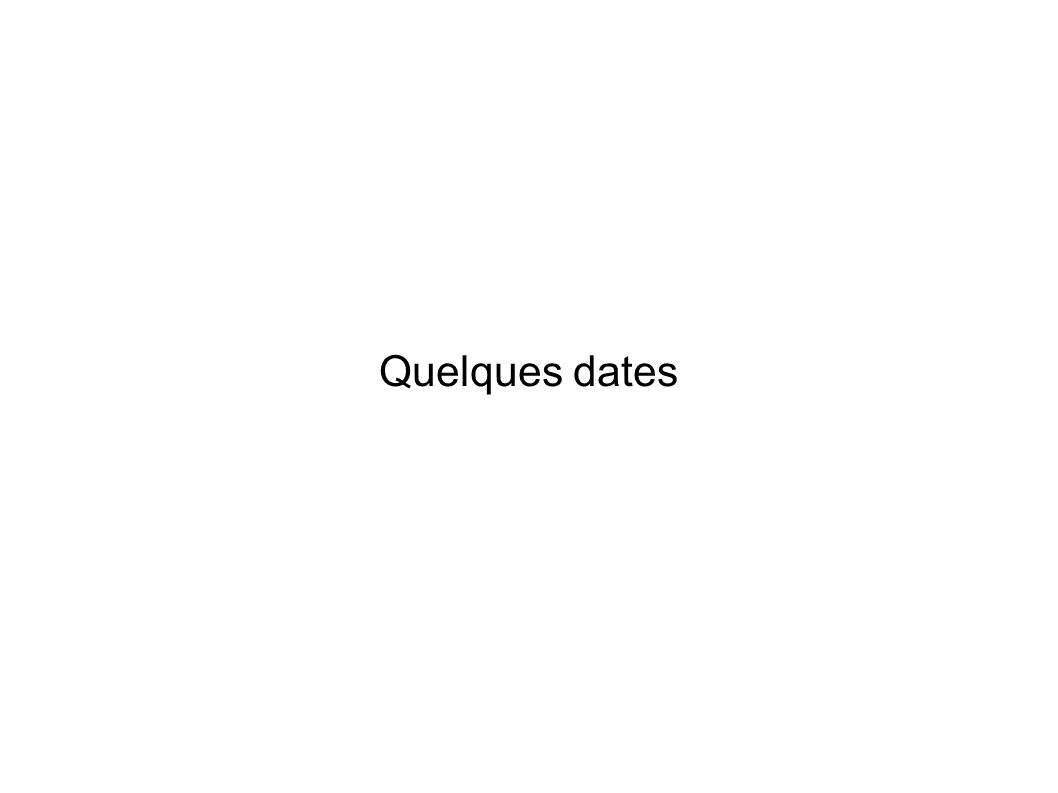 Quelques dates