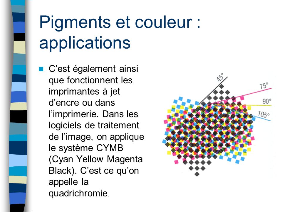 Pigments et couleur : applications