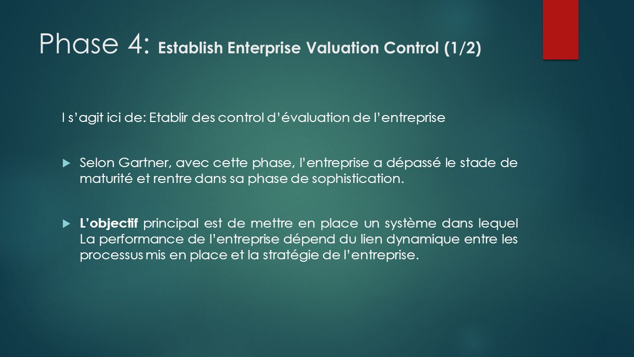 Phase 4: Establish Enterprise Valuation Control (1/2)