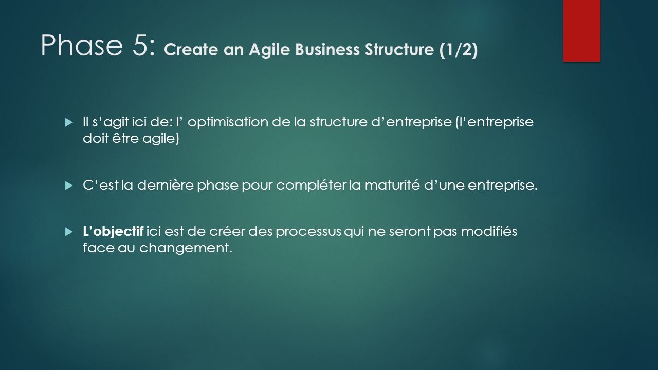 Phase 5: Create an Agile Business Structure (1/2)