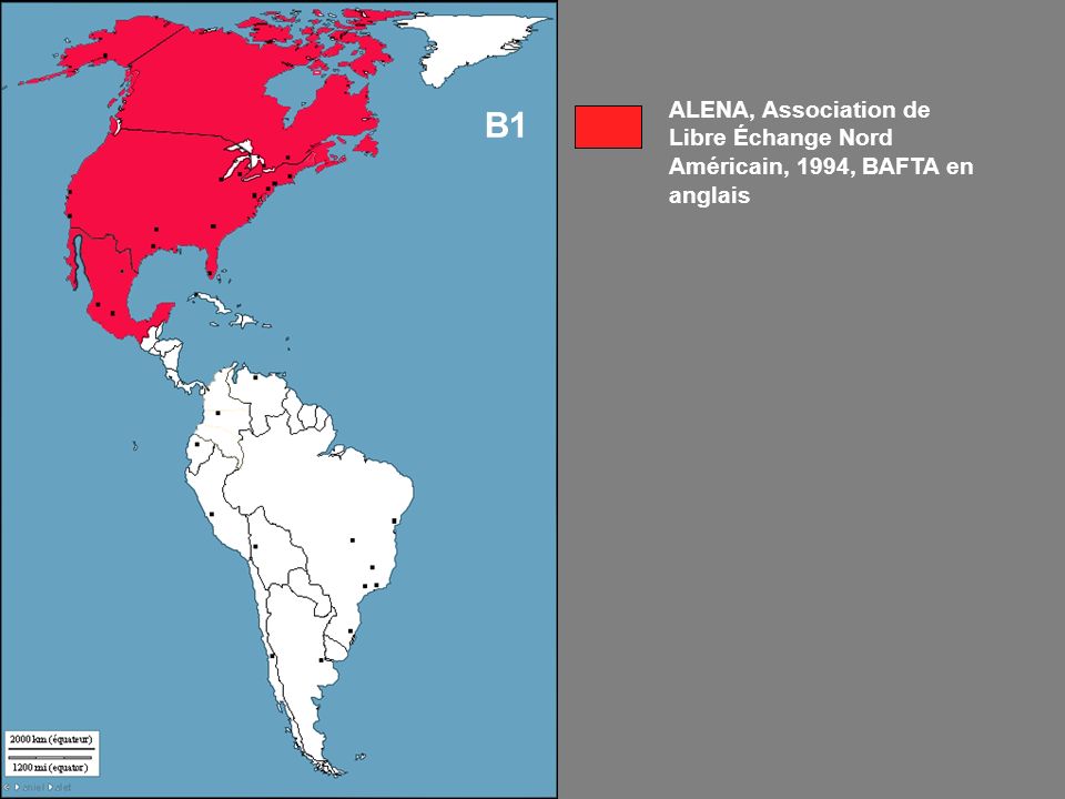 ALENA, Association de Libre Échange Nord Américain, 1994, BAFTA en anglais