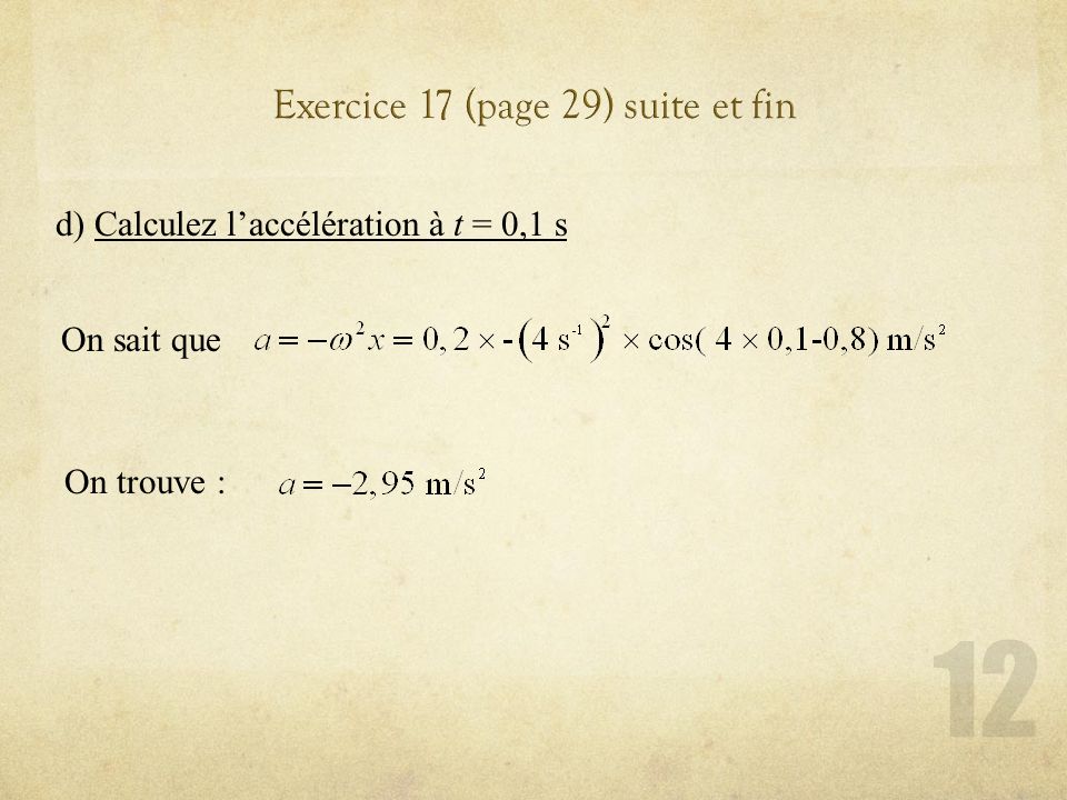 Exercice 17 (page 29) suite et fin