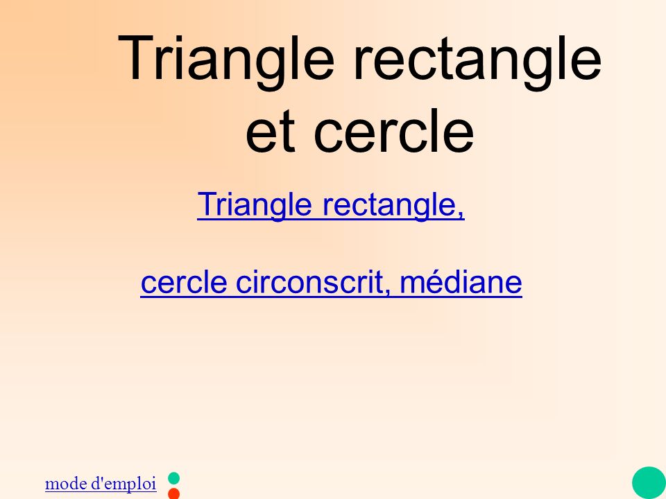 Triangle rectangle et cercle