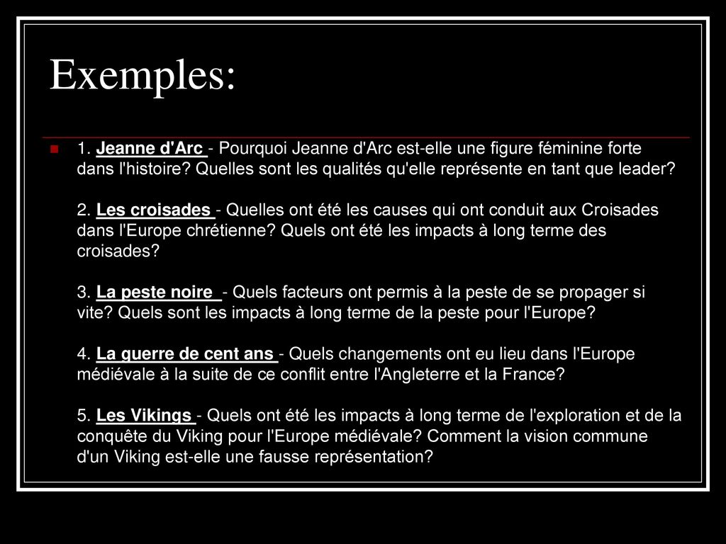 Exemples: