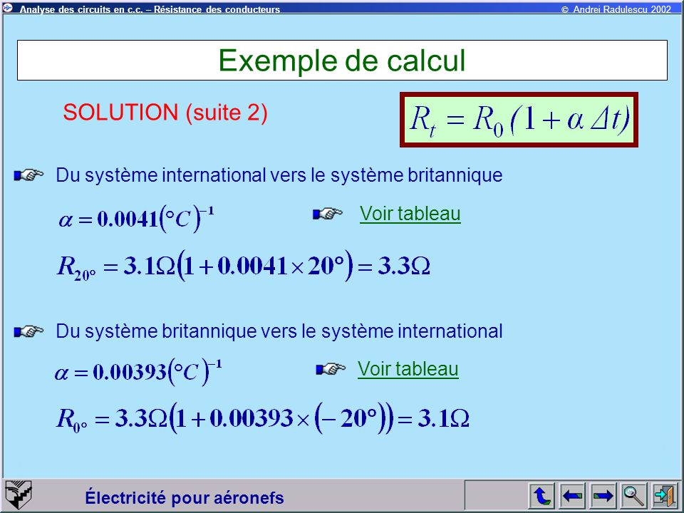 Exemple de calcul SOLUTION (suite 2)